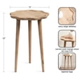 thumbnail image 5 of Kate and Laurel Alezar Modern Wooden Round Side Table, 15 x 15 x 22, Light Natural, Transitional Solid Wood End Table with Wavy Edge for Teen Bedroom Nightstand or Dorm Room Decor, 5 of 9