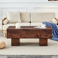 thumbnail image 2 of Hassch Coffee Table for Living Room, Farmhouse Rectangular Wood Tea Table, Mid-Century Modern Living Room Center Table (Walnut, 43.3"L x 21.6"W x 17.2"H), 2 of 9