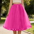 thumbnail image 7 of Hduncf Elegant Layered Tulle Skirt for Women Trendy Solid Color Summer Elastic High Waisted Puffy Midi Daily Party Skirts Pink Free Size, 7 of 7