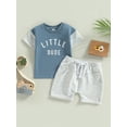 thumbnail image 2 of Coduop Toddler Baby Kids Boys Letter Short Sleeve T-shirt Shorts Summer Outfit 0-3 Years, 2 of 9