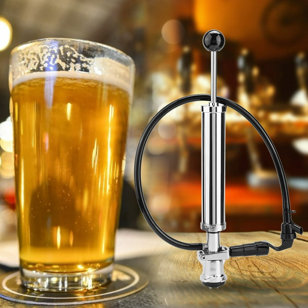 Tebru Beer Pump Tap,8in D-System Heavy Duty Beer Party Pump Beer Pump