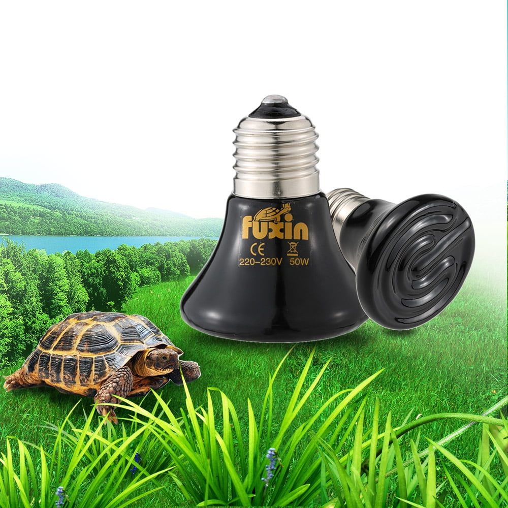 Yorten 110V 50W Mini Pet Heating Light Bulb E27 Infrared Ceramic Emitter Heater Lamp for Coop Pet Reptiles Brooding Turtle Amphibians Farm Animals 