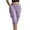 Purple, variant on biudgviw Capri Cargo Pants for Women Outdoor Hiking Knee Length Capris Elastic High Waisted Lightweight Summer Travel Pants with Pockets