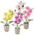 thumbnail image 3 of Ounissouiy Tela ABS, flor Artificial, simulación vívida, reemplazo decorativo, hogar, dormitorio, oficina, boda, adorno falso para macetas Decoración Púrpura Ounissouiy HA083938-03, 3 of 6
