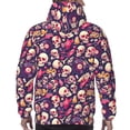 thumbnail image 7 of Honeii music Skull record Guitar Pattern Mens Hoodies Men's Loose Sleeve Sweatshirt,Pullover Hooded Sweatshirt for Men,Essentials Hoodie-X-Large, 7 of 7