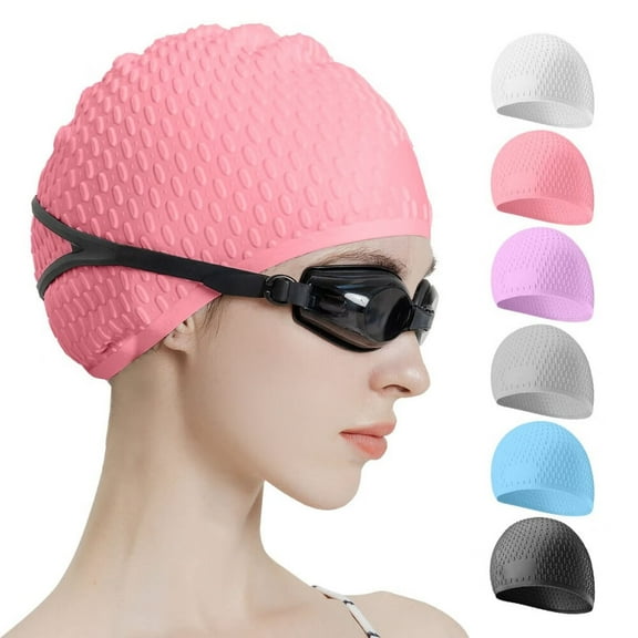 Silicone Swim Cap,Comfortable Bathing Cap Ideal for Curly Short Medium Long Hair,Swimming Cap for Women and Men,Shower Caps Keep Hairstyle Unchanged
