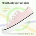 thumbnail image 2 of AOMAIS Womens Canvas Fashion Sneakers Classic Low Top Fabric Shoes Casual Walking Canvas Flats Cute Lace Up Tennis Shoes for Lady(Pink US8), 2 of 7