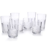 Cupture Diamond Plastic Tumblers, 24 oz 14 oz, 8-Pack (Clear) by Cupture