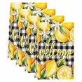 thumbnail image 2 of Yellow Lemons Kitchen Towels Set of 4, Summer Fruits Leaves Botanical Buffalo Plaid Absorbent Dish Towels for Kitchen, Microfiber Hand Towel, Quick Drying Tea Towel for Cleaning Decorative Dishcloths, 2 of 7