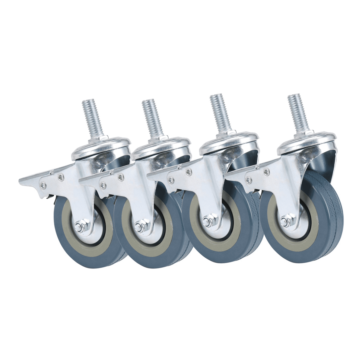 Heavy Duty 75mm Swivel Castor with Brake Trolley Casters Wheels for Furniture, Set of 20