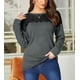 thumbnail image 2 of Elegante top de mujer con sudadera cómoda de encaje negro, 2 of 6