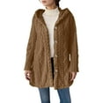 thumbnail image 2 of SDNall Women's Jacquard Hooded Cardigan, Double-Sided Fleece Button Front Coat for Fall and Winter, 2 of 9