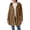 Brown, variant on Women’s Fuzzy Hooded Fleece Cardigan Long Sleeve Button Up Sherpa Lined Sweater Coat Heavyweight Knit Oversized Fall Winter Outerwear with Hood,Brown,L