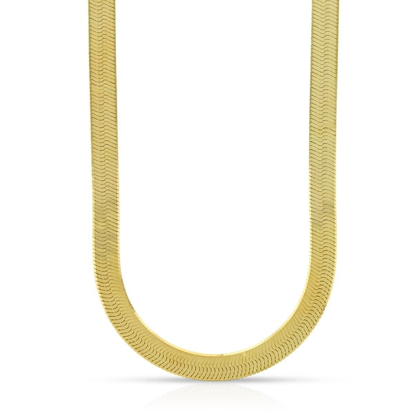 14K Yellow Gold 5mm Herringbone Chain Necklace 16" 24" by