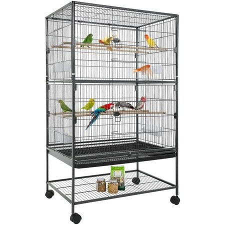 BestPet 53-inch Wrought Iron Large Flight King Bird Cage for Parakeets,Black