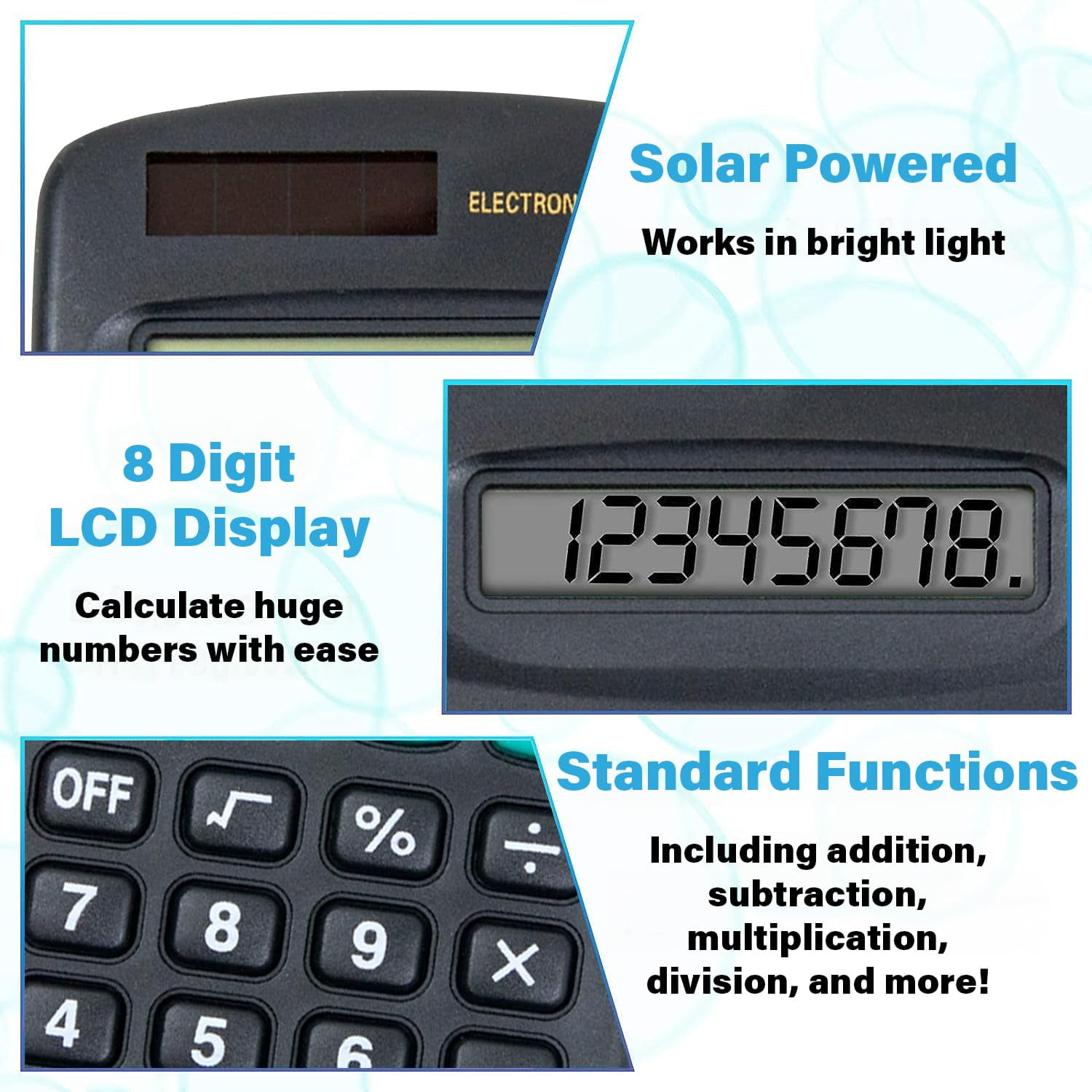100 Pack of Bulk Wholesale Small Pocket Size Basic Function Battery Powered Calculators for Kids, Students, Classrooms, Office and Teachers - 100 Count Pocket Size Battery Powered Calculators