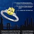 thumbnail image 2 of Gem Stone King 14K White Gold Canary Mystic Topaz and White Topaz Engagement Ring for Women | 2.28 Cttw | Oval 9X7MM | Gemstone November Birthstone | Size 9, 2 of 6