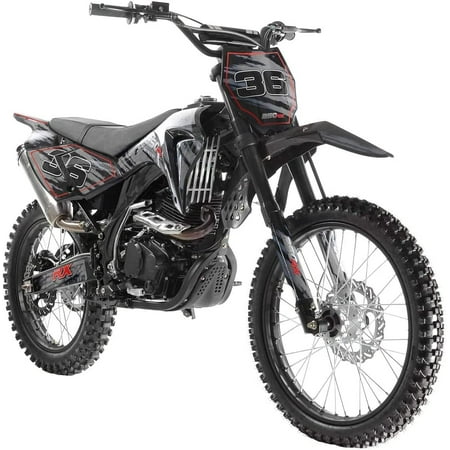 NEW Apollo AGB 36 Adults Youth 250cc DB36 Dirt Bike Pit Bike Gas Dirt Bike Manual Clutch 5 Speed Gas Motorcycle - Sporty Black color
