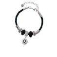 thumbnail image 2 of Delight Jewelry Silvertone Capital Letter - Q - Pebble Disc - Granddaughter Celtic Knot Leather Bead Bracelet, 7"+2" Extender, 2 of 4