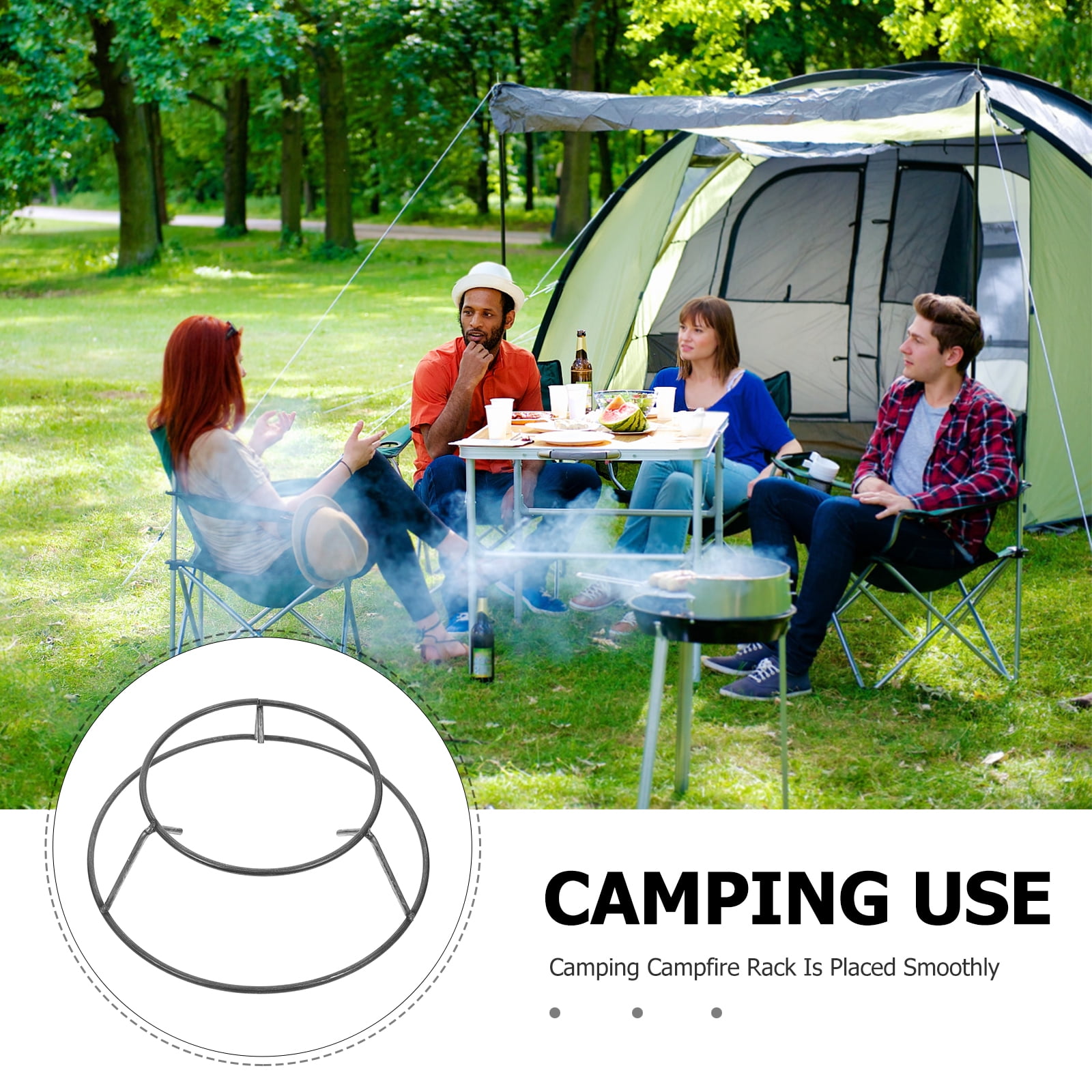 LEXSOMEO Pot Rack Camping Pot Holder Stainless Steel Camping Wok Rack Reusable Wok Holder Gas Stove Racks Wok Support Ring Wok Support Stand Fry Pan Rack