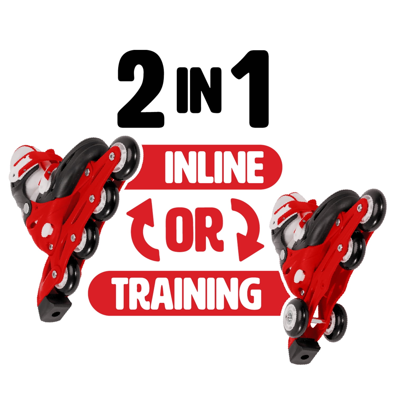 HALO Rise Above Jr. 3-Piece Adjustable Inline Skates Combo Set - Red - Skates and Helmet- Youth-Junior Sizes 12-2