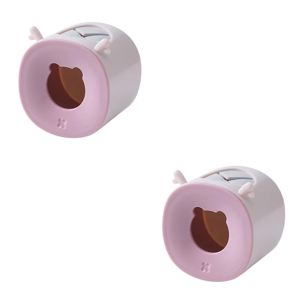 Bearachild Soporte para cepillos de dientes, organizador de cepillos de eléctrico de drenaje, soporte de almacenamiento para baño Rosado Cornamenta 2piezas
