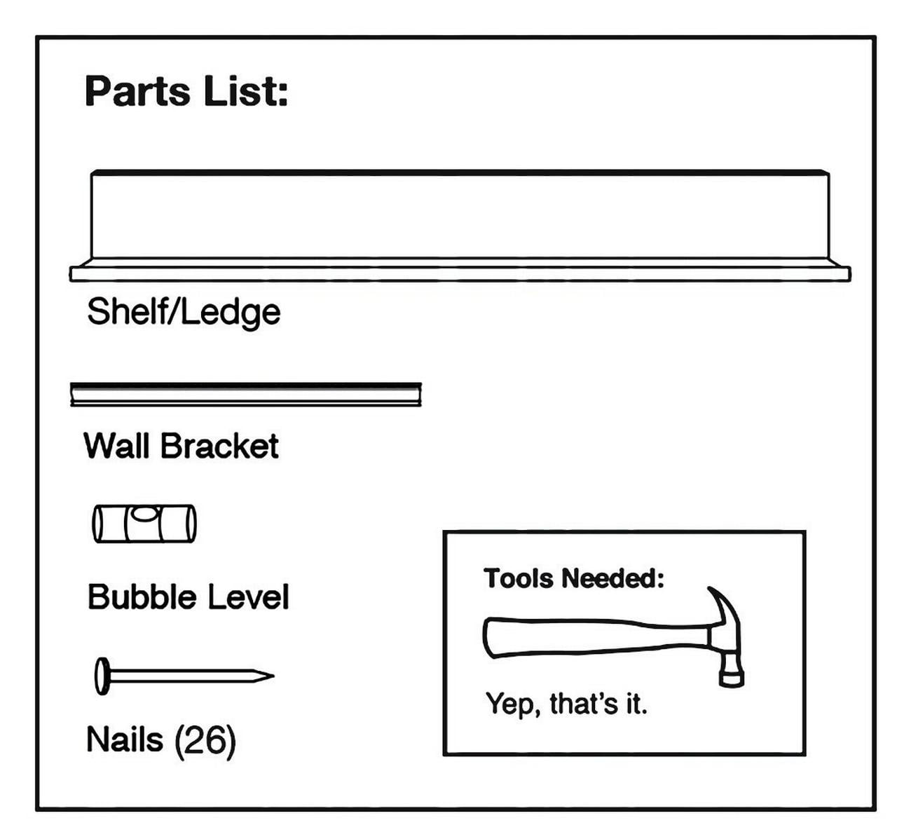 Hangman - Mini Floating Shelf Bracket - 18