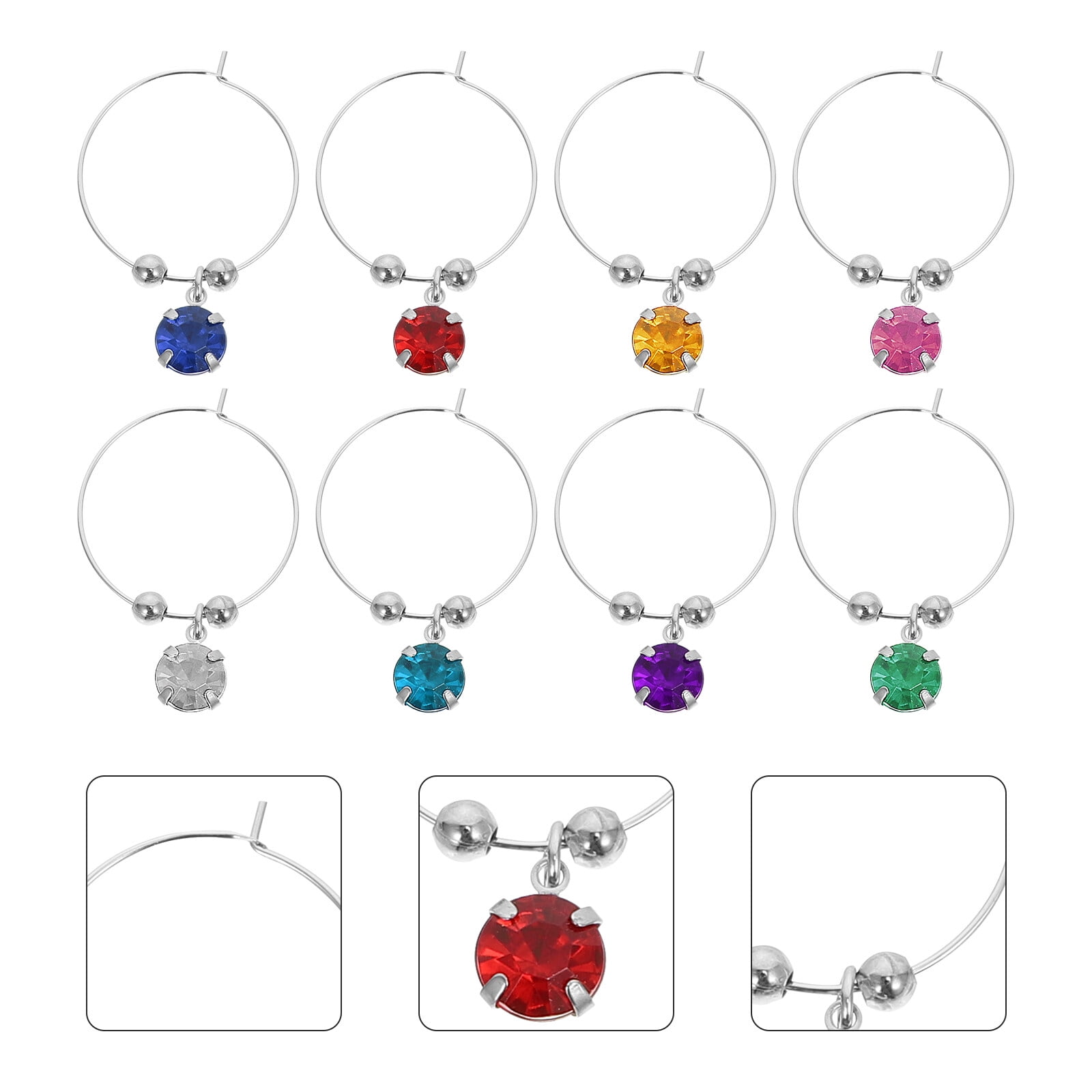16pcs Wine Charms Diamond Markers Wine Glass Identifiers Cup Signs