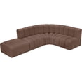 thumbnail image 6 of Meridian Furniture Arc Brown Vegan Leather Modular Sectional, 6 of 13