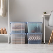 IRIS USA 44 Quart Weatherpro Plastic Storage Bins, Clear, 4 Counts Pack