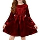thumbnail image 2 of Vestido de fiesta plisado brillante de manga larga para niños, 2 of 9