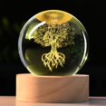 thumbnail image 1 of Luz nocturna IFOLAINA con forma de árbol de la vida, bola de cristal con base de 60 mm, 1 of 6