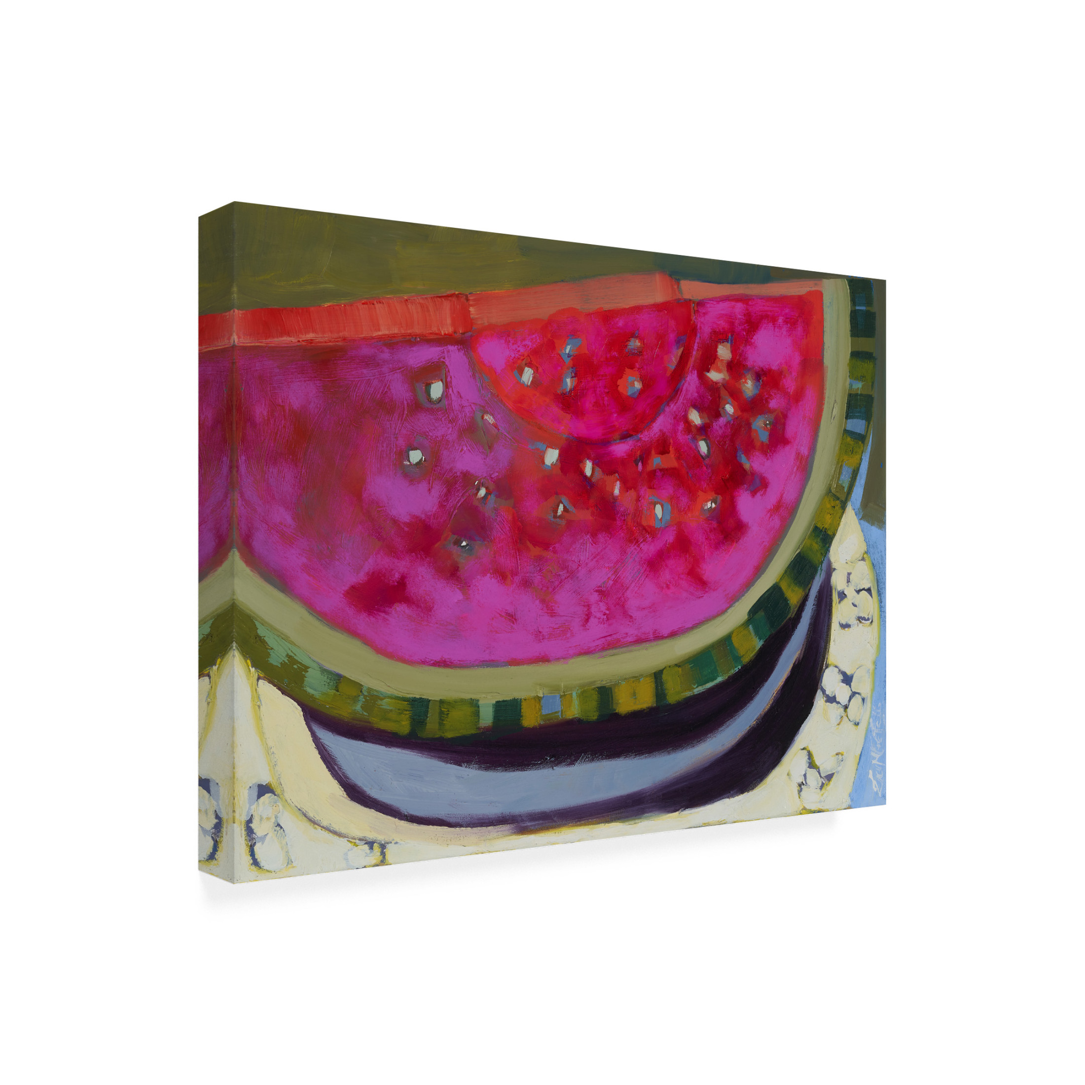 Canvas Wall Art - Erin McGee Ferrell 'Watermelon I' Wall Art for Living Room, Bedroom, or Office Décor by Trademark Fine Art - 47 x 35 Inches