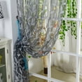 thumbnail image 3 of Cortina Deco Elegante hoja tipo tul puerta ventana pura bufanda cenefas (gris) JShteea Libre de BPA, 3 of 8
