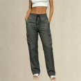 thumbnail image 2 of Women's Hiking Pants, Lightweight Soft Travel Cargo Trousers, Straight Leg Baggy Hiking Pants with Zipper Pockets, Casual Outdoor and Daily Work Cargo Pants, Athletic Casual Clothes Dark Gray, 2 of 4