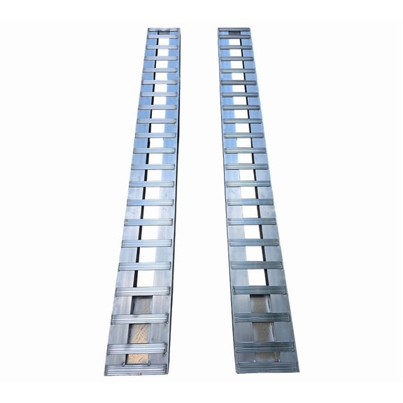 120"x15"x3" Aluminum Trailer Loading Ramps with Knife Foot & Hook Ends (Pair) - 10000 lbs Capacity per Axle - Heavy Duty Truck Beds & Tailgate Loading Ramps for Car, ATV - Made in USA