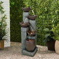 thumbnail image 2 of 5-Tier Outdoor Water Fountains with LED Lights - 39.7" High Resin Waterfall Fountain for Garden and Patio Decor, 2 of 9