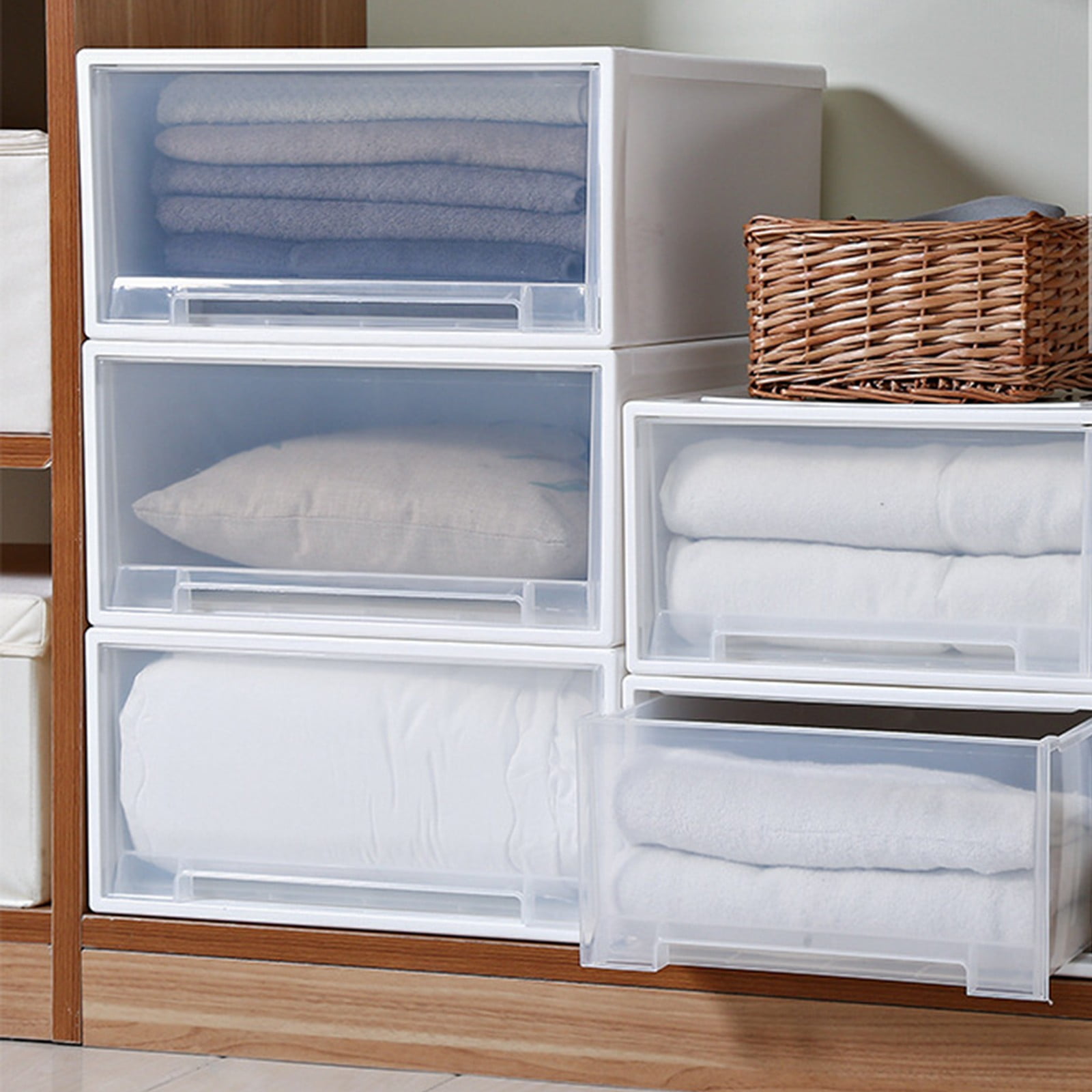 Plastic Drawers, 1PC Drawer Type Underwear Storage Box Household Stackable Desktop Storage Box, Storage Organizer with Drawers