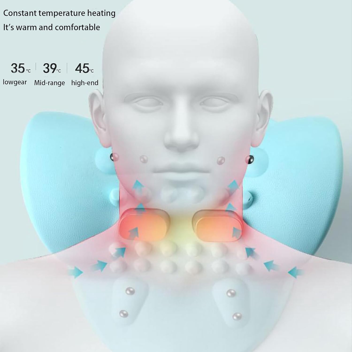 2025 New Electric Neck Massager with 6-Level Massage Intensity Heating and a 26 ° Neck Traction Device for Relieving deep Tissue Pain - Portable