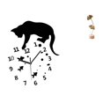 thumbnail image 1 of Reloj de pared con diseño de gato, escultura de hoja, estatua de metal, figura artística con cristal, hierro y madera, adecuado para el hogar, la ofic, 1 of 8