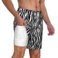 thumbnail image 2 of Balery Zebra Mens Swim Trunks Swim Shorts for Men Quick Dry Inseam Beach Shorts with Compression Liner Pocket-Medium, 2 of 9