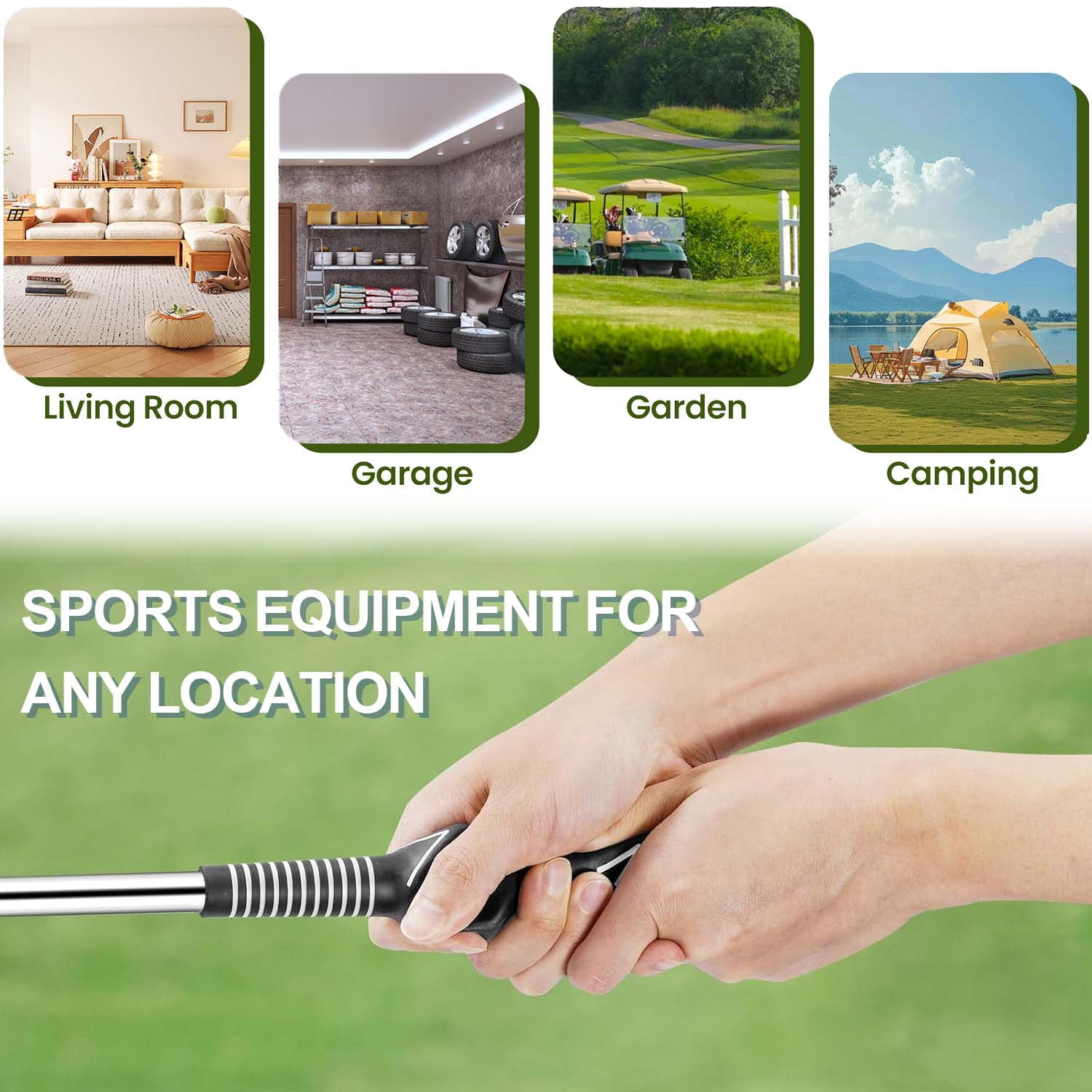 Quanmin 2 PCS Right-Hand Golf Training Grip Handle Grip Train Anti-Slip Golf Wrist Trainer Swing Grip Practice Aid Golfing Swing Trainers Accessories for Men/Women Club, Black