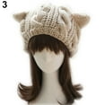 thumbnail image 3 of SPRING PARK Women's Autumn Winter Knit Crochet Braided Cute Cat Ears Beret Beanie Ski Knitted Hat Cap, 3 of 3
