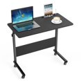 thumbnail image 3 of soges Mobile Side Table 31.5 '' End Table Sofa Table with Slot & Wheels Computer Desk Adjustable Movable Laptop Computer Stand Office Side Table,Black, 3 of 4