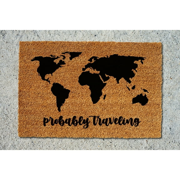 Doormat Probably Traveling Welcome Mat Funny Doormat Front Door Rug Do (18" x 30") #5313