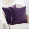 thumbnail image 2 of Deconovo Pack of 2 Corduroy Decorative Throw Pillow Cover Square Cushion Covers Pillowcase for Sofa Couch Bed Chair Royal Purple 16 x 16 inch, 2 of 6