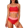 thumbnail image 1 of Scoop Neck Bikini Sets for Womens Adjustable Straps Bathing Suit High Waisted Two Piece Swimsuit, 1 of 7