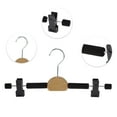 thumbnail image 3 of Unique Bargains 2 Pcs Pants Hanger with Clips Wooden Circle Hook Garment Hanger Black, 3 of 5