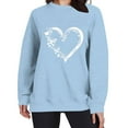 thumbnail image 6 of Generic Women's Casual Heart Printed Drop Shoulder Tops Round Neck Long Sleeve Sweatshirt, 6 of 7