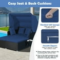 thumbnail image 6 of Costway Patio Rattan Daybed Lounge Retractable Top Canopy Side Tables Cushions Navy, 6 of 10